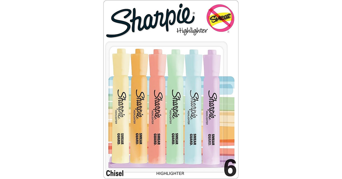 Amazon：Sharpie Highlighters (6 Count)只卖$3.96