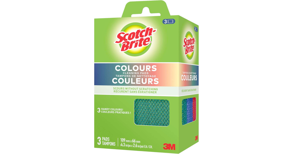 Amazon:Scotch-Brite Colours All Purpose Cleaning Pads (3 Pack)只賣$2.27