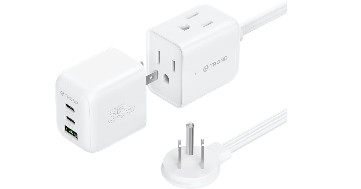 Amazon:35W USB C Charger + 5FT Flat Plug Power Strip只賣$11.99