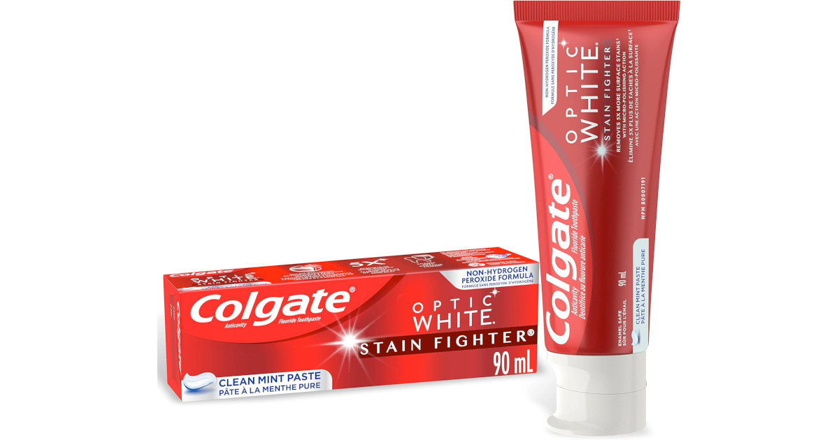 Amazon：Colgate Optic White Stain Fighter Teeth Whitening Toothpaste (90ml)只賣$2.50