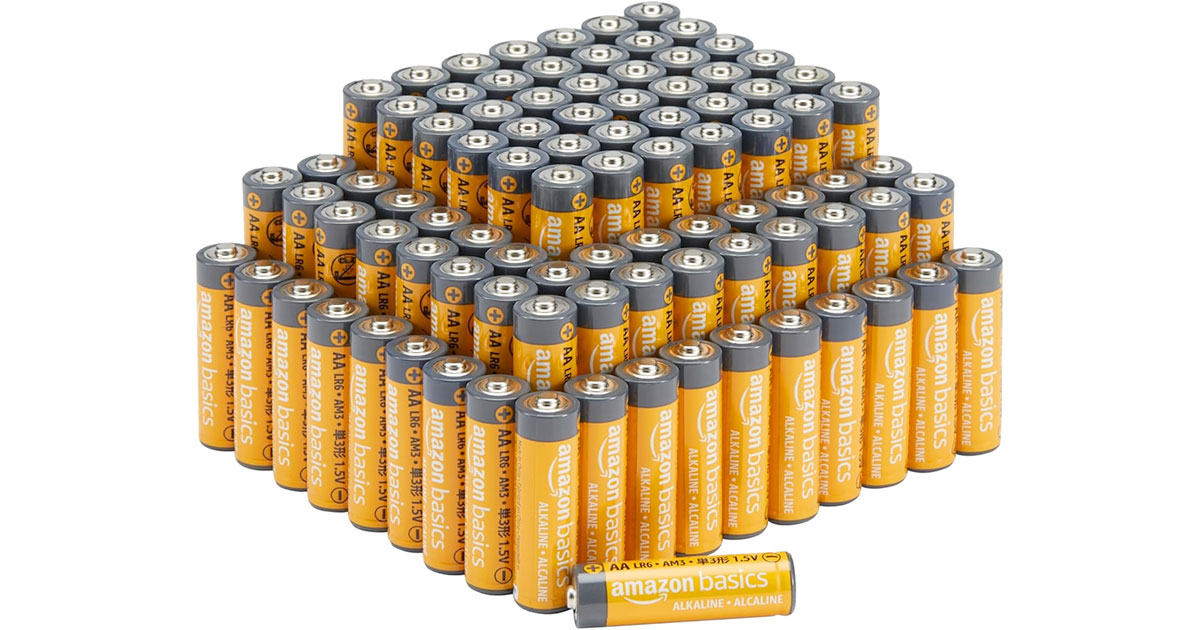 Amazon Basics AA Alkaline 電池(100粒)只賣$29.10
