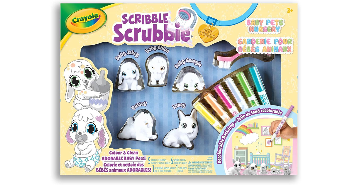 Amazon：Crayola Scribble Scrubbie Baby Pets Nursery Play Set只賣$11