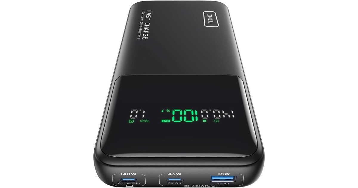 Amazon:INIU Laptop Power Bank (140W 27000mAh Portable Charger)只卖$40.79