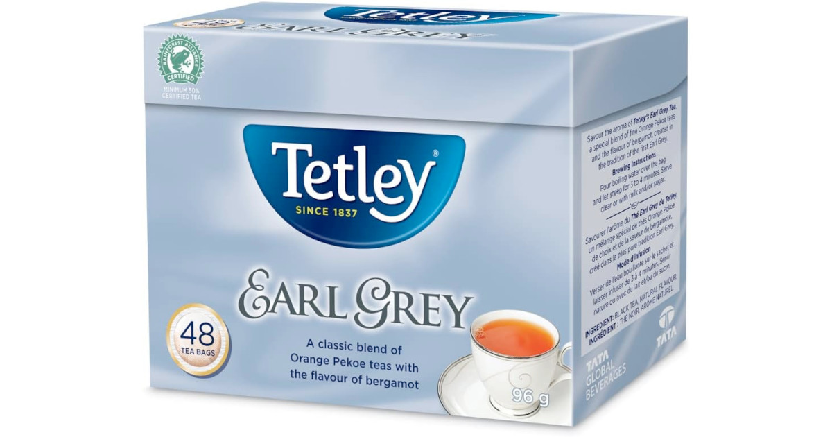 Amazon：Tetley Earl Grey Black Tea (48 Tea Bags)只賣$5.70