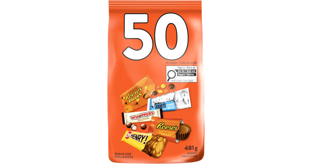 Amazon：Hershey’s Assorted Chocolate Snack Size (50 Count, 481g)只卖$6.97