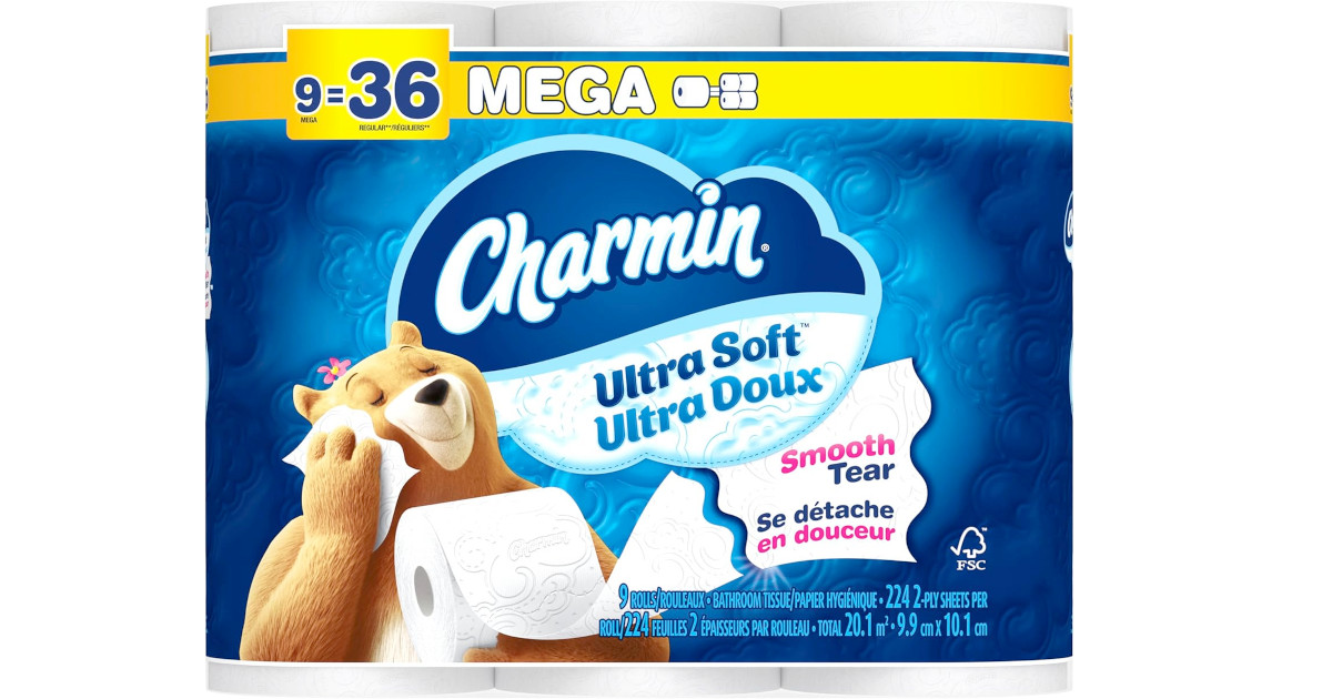 Amazon：Charmin Ultra Soft Toilet Paper 9 Mega Rolls只卖$11.89(只限Amazon Prime会员)