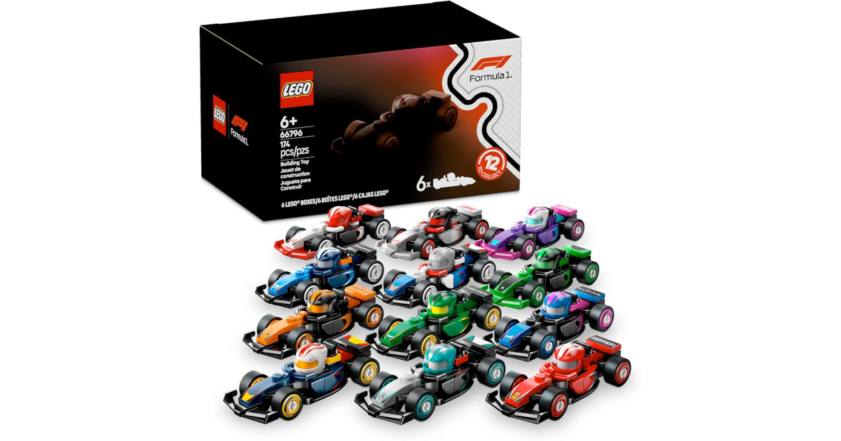 Amazon：LEGO F1 Collectible Race Cars (6 Pack) 66796只卖$19
