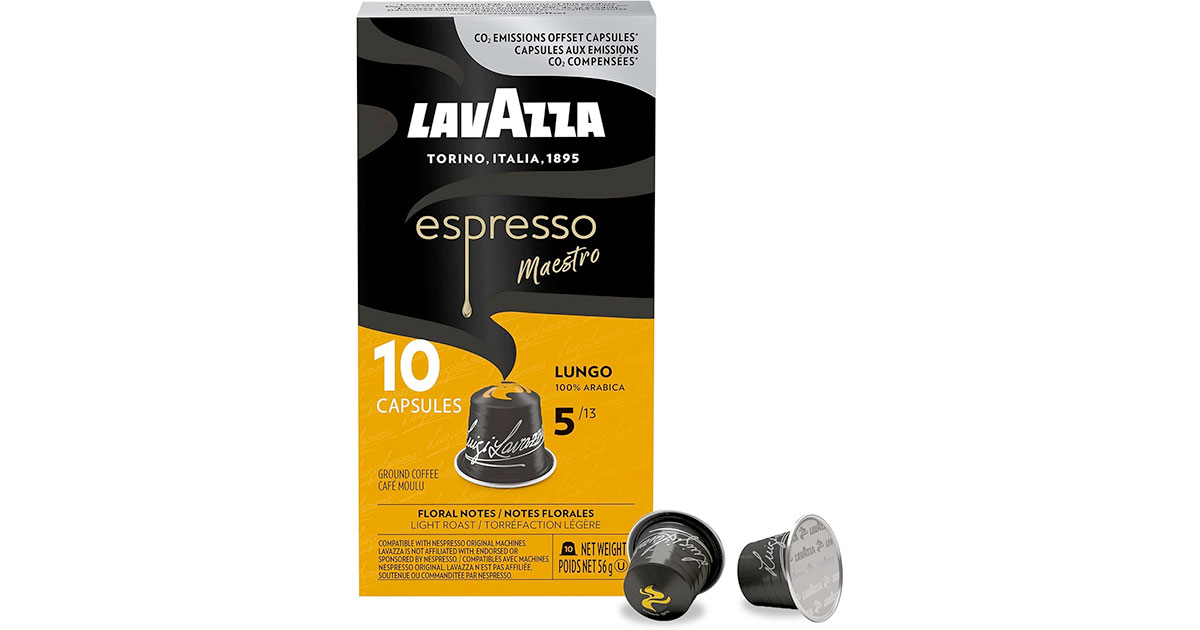 Amazon:Lavazza Espresso Maestro Lungo Light Roast Coffee (10 Capsules)只賣$4.97