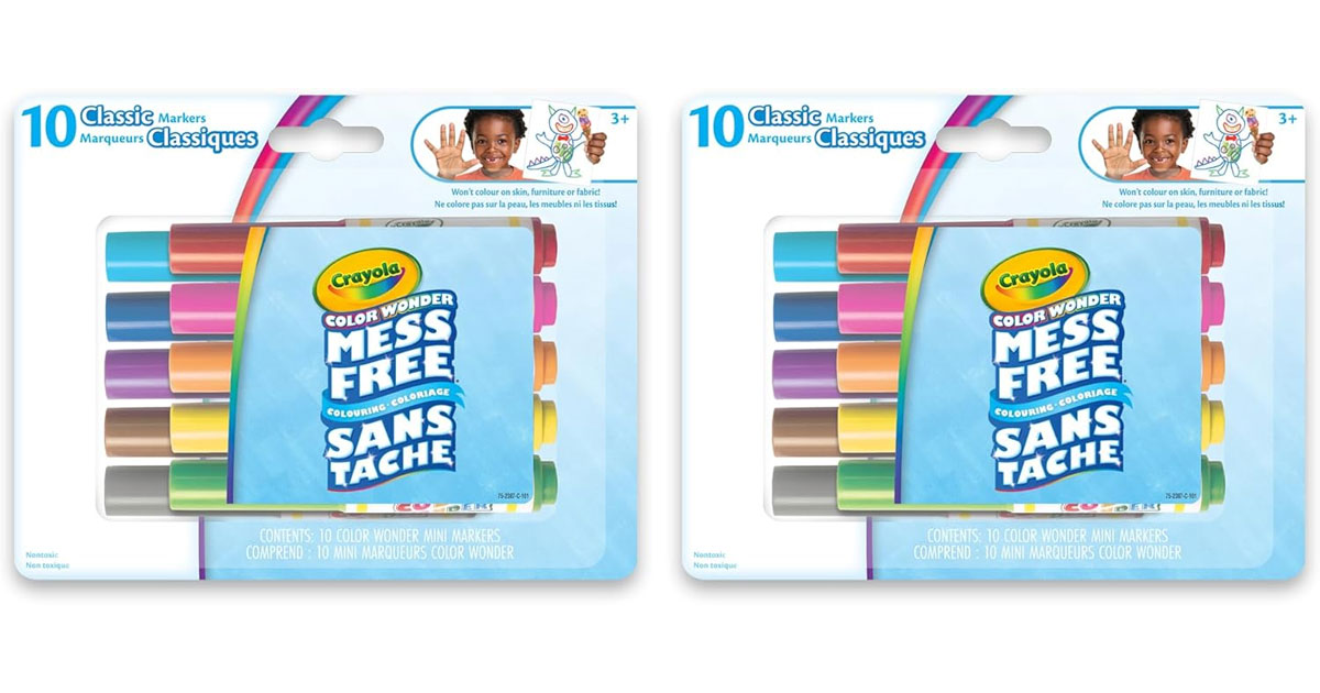 Amazon：Crayola Color Wonder Mess-Free Mini Markers Classic (2 Pack, 10 Count)只賣$10.62