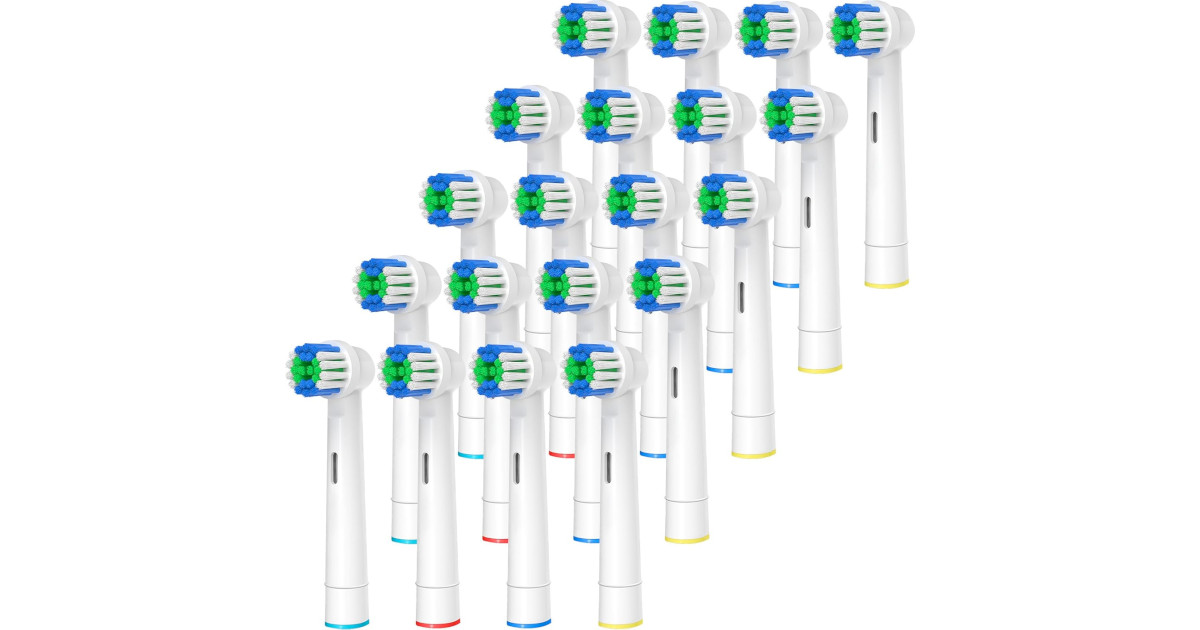 Amazon:Replacement Toothbrush Heads Compatible with Oral B Braun (20 pcs)只賣$13.99