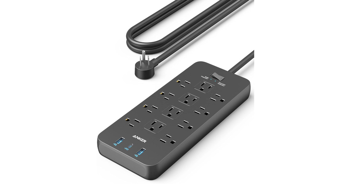 Amazon:Anker Power Strip Surge Protector (12 Outlets + 2 USB A + 1 USB C)只賣$28.79