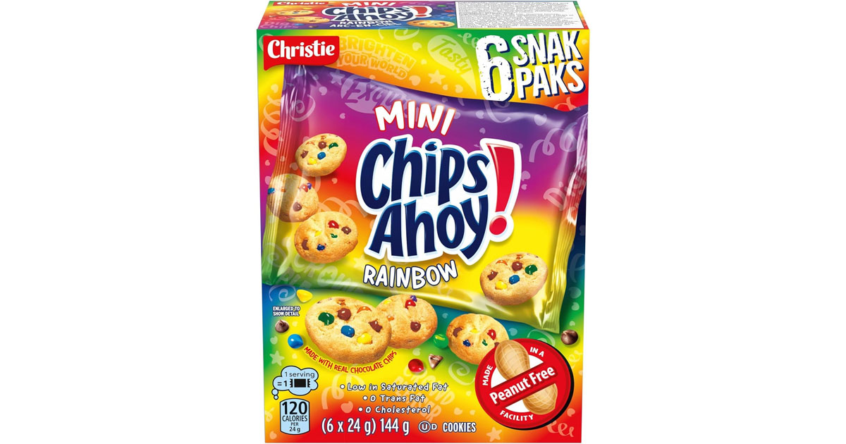Amazon:Chips Ahoy Mini Rainbow Snak Paks (6 x 24g)只賣$2