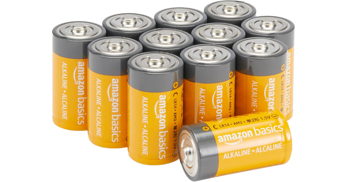 Amazon Basics 12 Pack C Cell Alkaline Batteries只卖$12.85