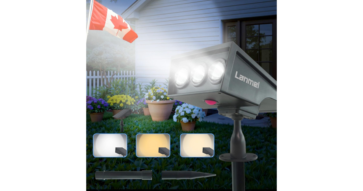 Amazon：Solar Spot Lights Outdoor只卖$6.99(只限Amazon Prime会员)