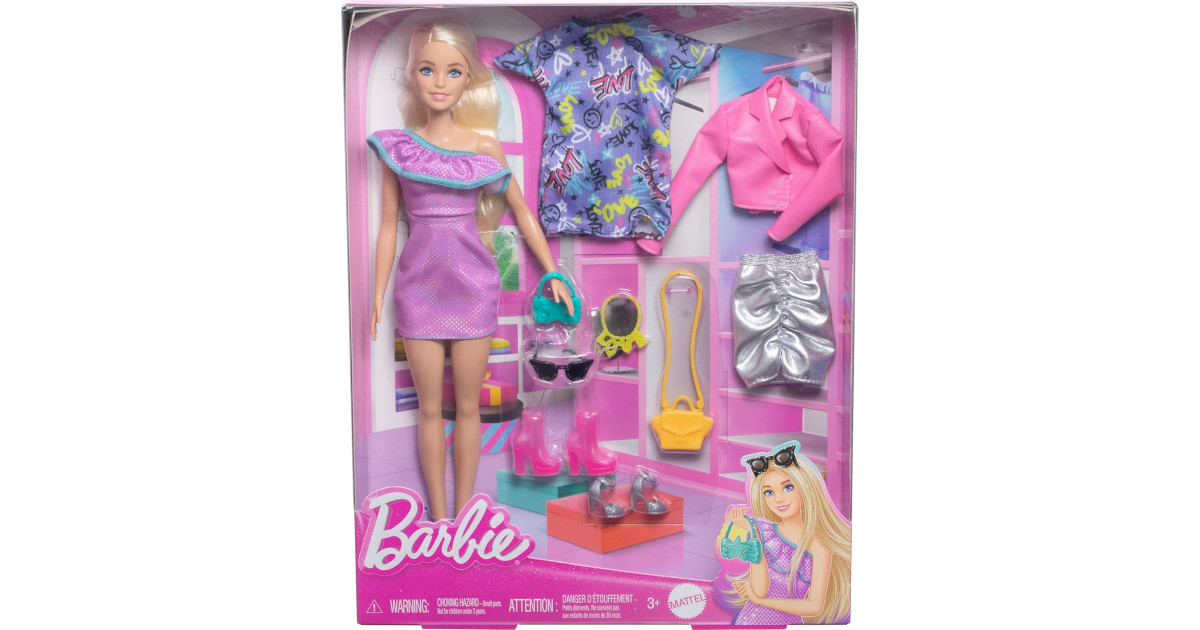 Amazon：Barbie Doll with Clothes and Accessories只賣$11.96