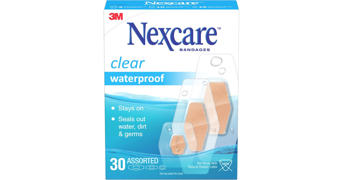 Amazon:Nexcare Clear Waterproof Bandages (30 pack)只賣$4.34