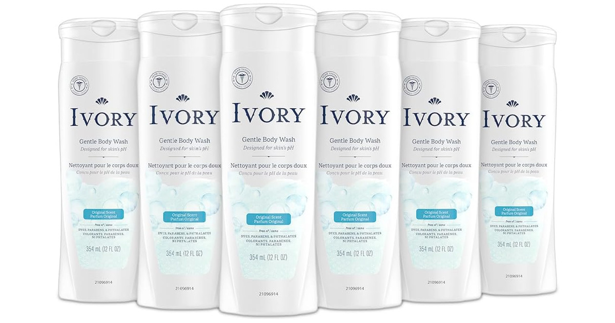 Amazon：Ivory Mild & Gentle Body Wash (6 Count of 354ml Each)只賣$16.86