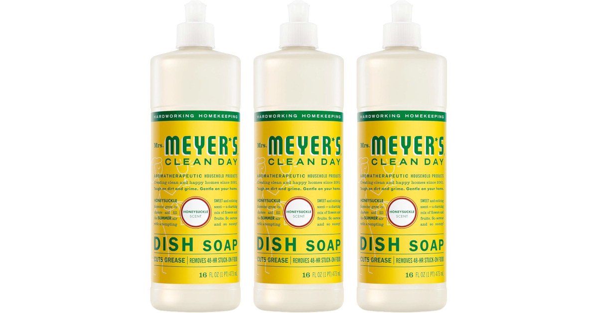 Amazon：MRS MEYERS Liquid Dish Soap (473ml, Pack of 3)只賣$8.71