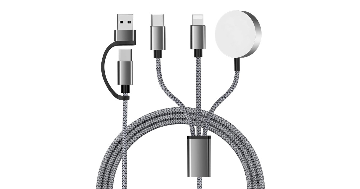 Amazon：3 in 2 Multi Charging Cable (USB A/C to USB C, Lightning, Apple Watch)只卖$11.89