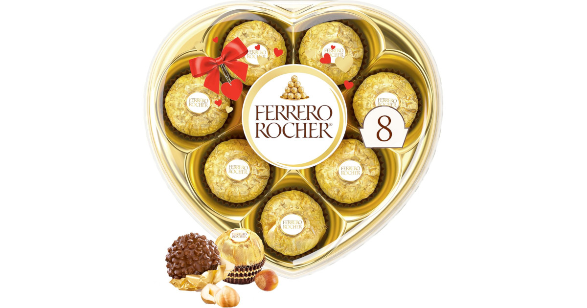 Amazon：FERRERO ROCHER Heart Shaped Gift Box (8 pcs)只賣$7.77
