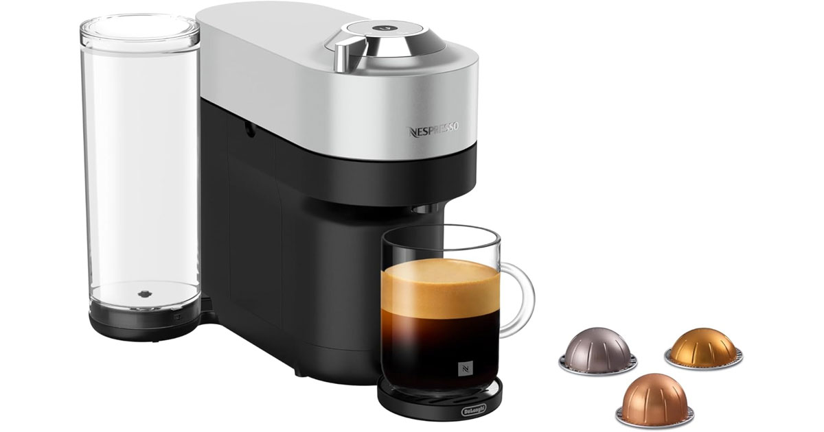Amazon：Nespresso Vertuo Pop + Deluxe Single Serve Coffee and Espresso Machine by De’Longhi只卖$99