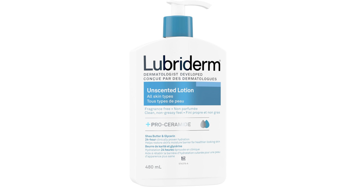 Amazon：Lubriderm Unfragranced Moisturizing Hand and Body Lotion (480ml)只賣$6.98