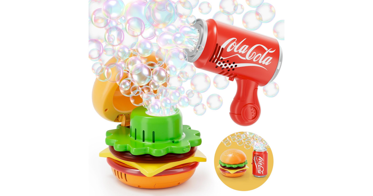 Amazon:Burger & Cola Bubble Machine Combo W/Bubble Gun只賣$13.99