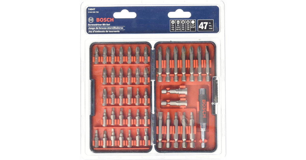 Amazon：BOSCH T4047 Multi-Size Screwdriver Bit Set (47 Piece)只賣$19.99