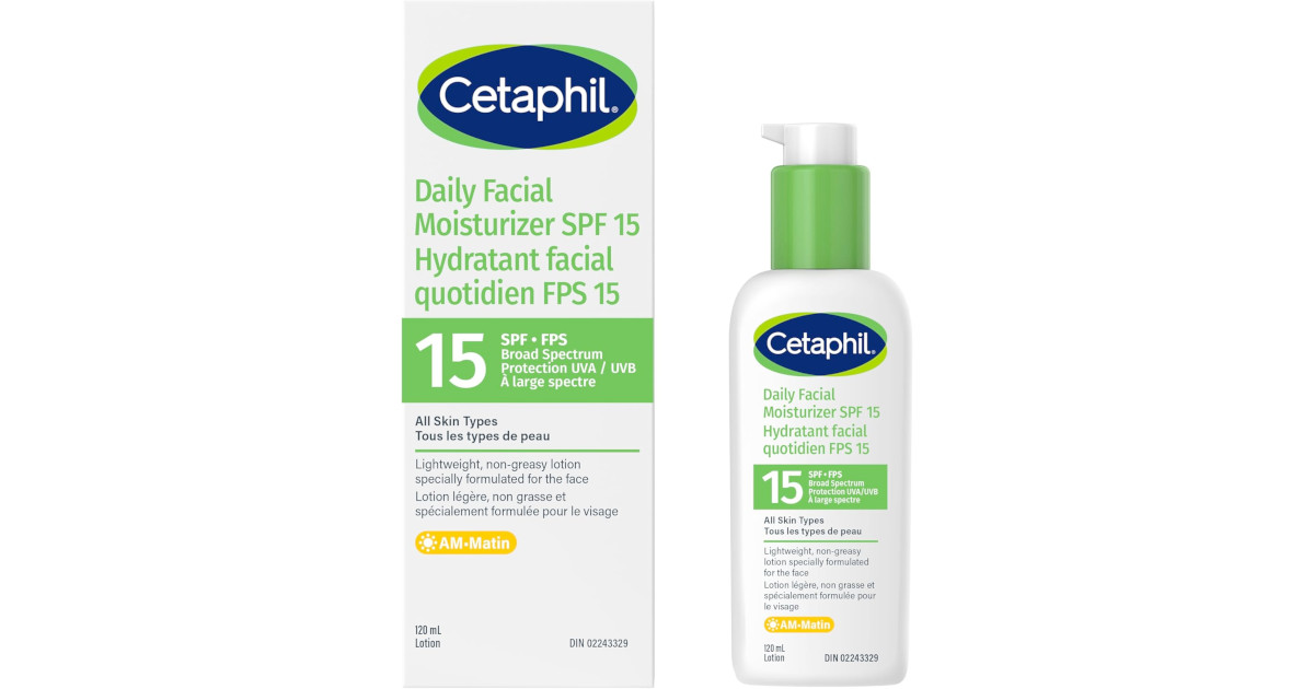 Amazon：Cetaphil Daily Facial Moisturizer SPF 15 (120ml)只賣$10.46