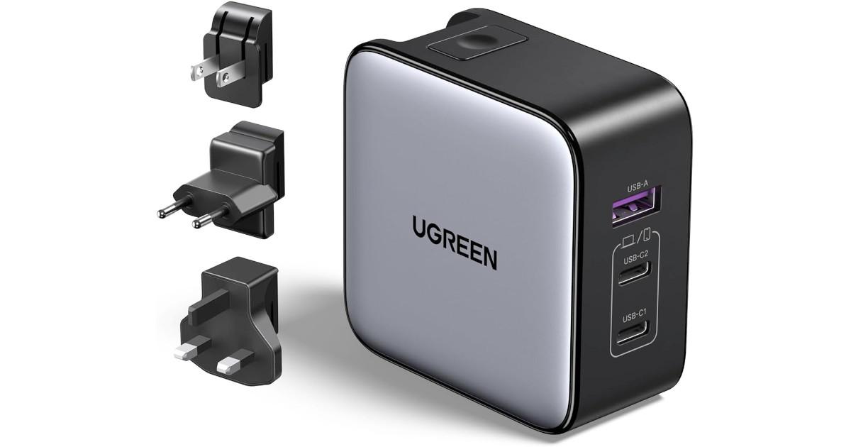 Amazon:UGREEN 65W USB C/A Charger GaN Universal Travel (US/UK/EU Plug Compatible)只賣$43.99