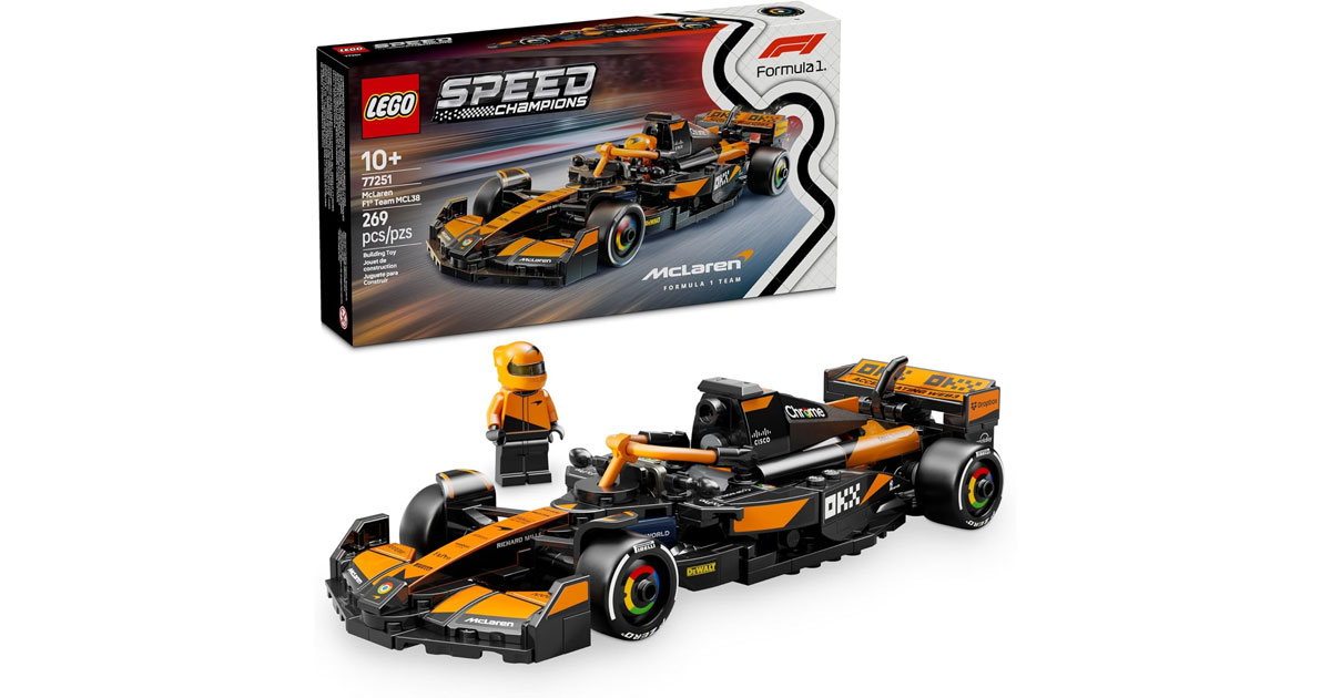 Amazon:LEGO Speed Champions McLaren F1 Team MCL38 77251 (269 pcs)只賣$18.99