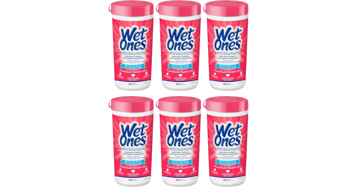 Amazon：Wet Ones Antibacterial Fresh Scent Hand Wipes (Pack of 6)只賣$15.81