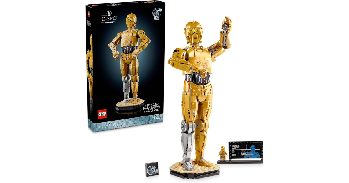 Amazon：LEGO Star Wars C-3PO 75398 (1138 pcs)只賣$109.23