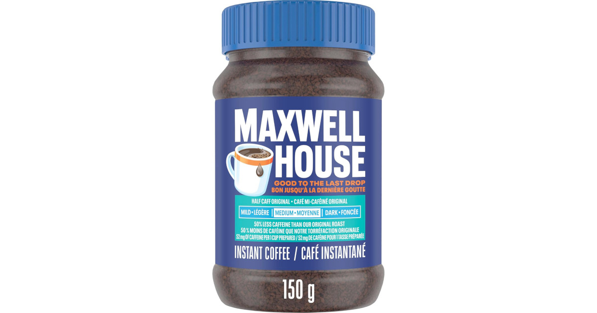 Amazon：Maxwell House Half Caff Original Medium Roast Instant Coffee (150g)只賣$5