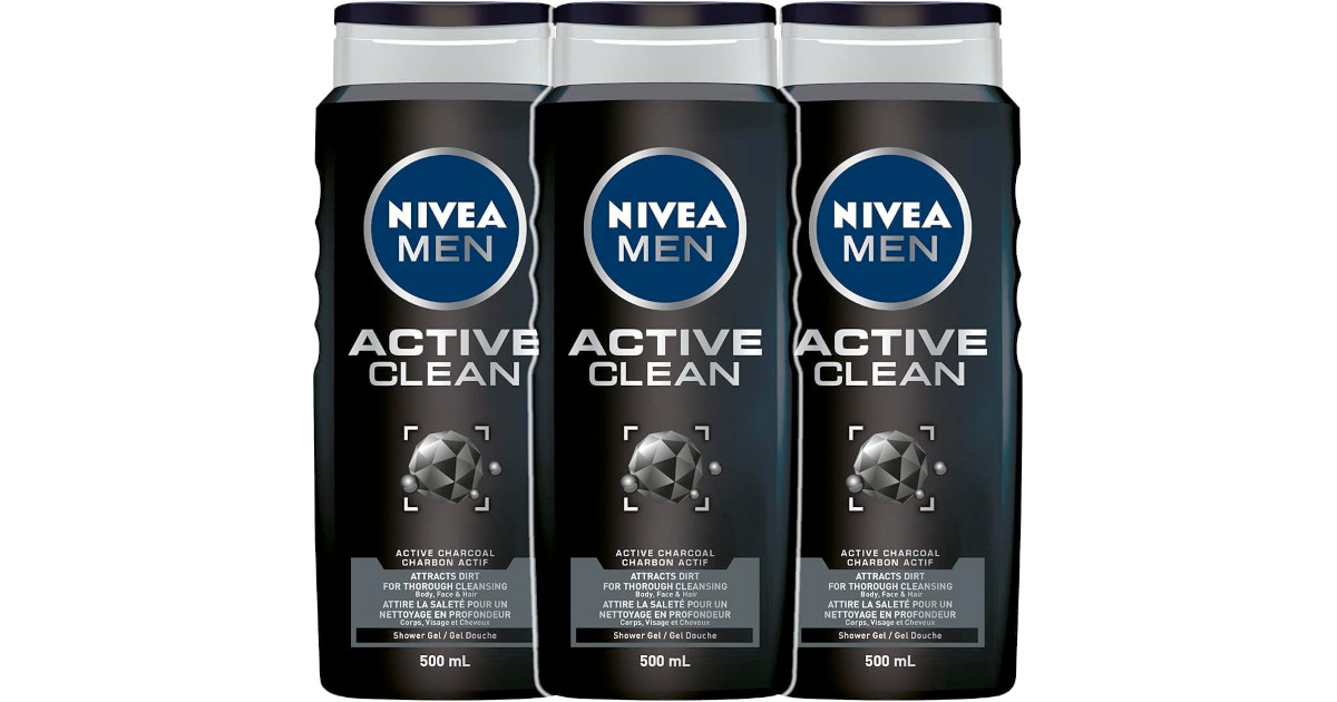 Amazon：NIVEA MEN Active Clean Shower Gel Bundle (Pack of 3)只賣$11.94