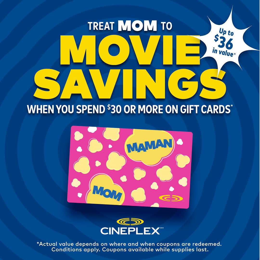 Cineplex：購買$30 Gift Card，可免費獲贈一客爆谷 + 兩張買一送一優惠券