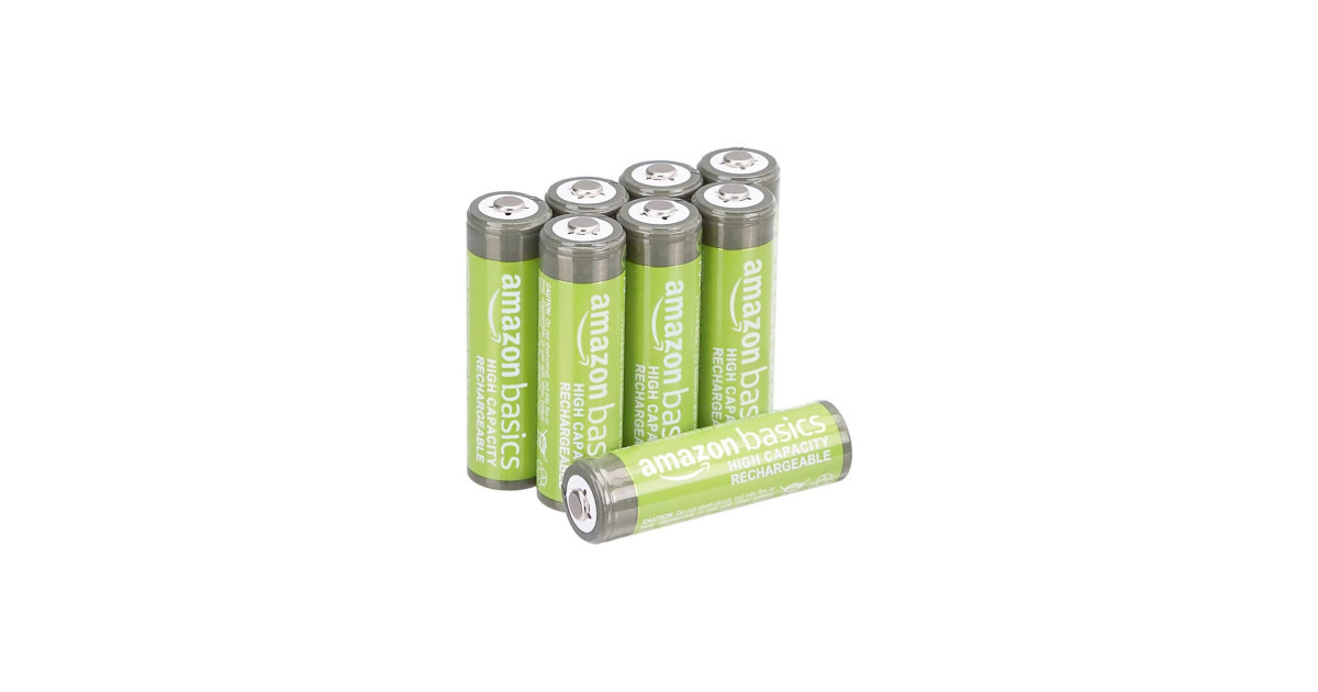 Amazon Basics AA High-Capacity Rechargeable Batteries (8-Pack)只賣$17.96(只限Amazon Prime會員)