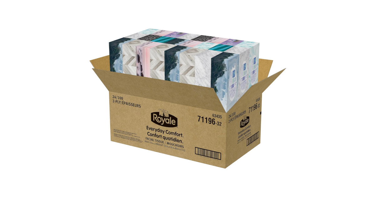 Amazon:Royale 2 Ply Facial Tissue (100 Tissues x 24 Boxes)只賣$26.24(只限Amazon Prime會員)