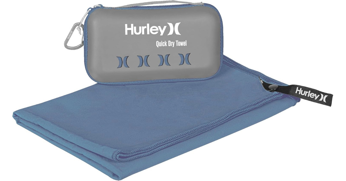 Amazon:Hurley Twilight Blue 30X60 Solid Microfiber Towel and Case只賣$13.99