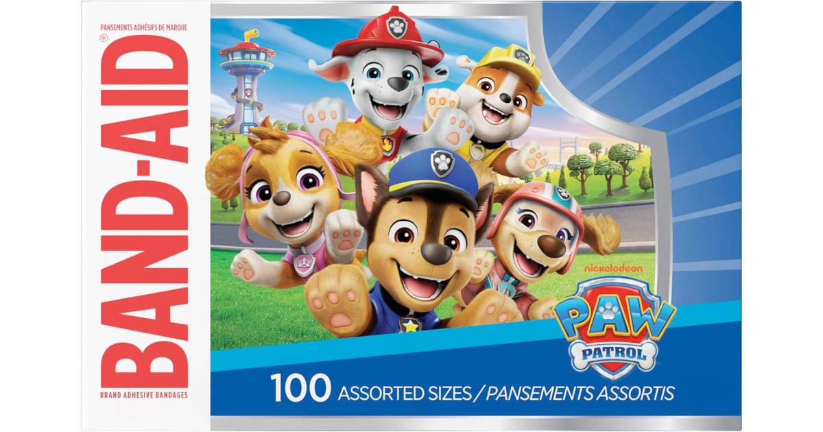 Amazon:Band-Aid Paw Patrol Adhesive Bandages (100 Count)只賣$14.18