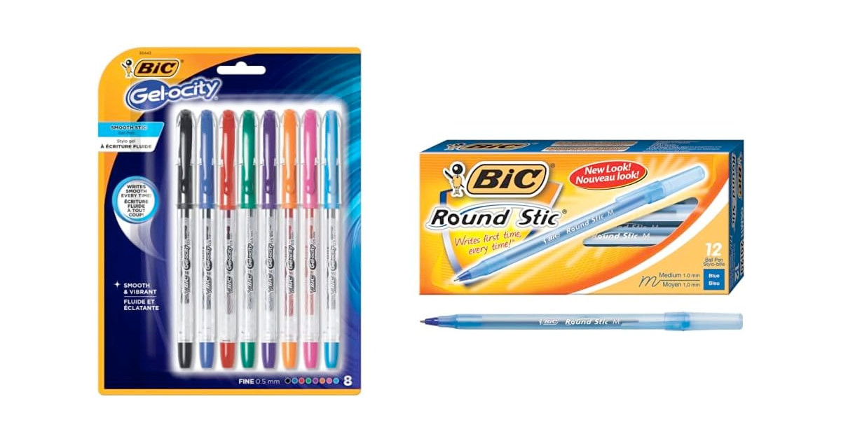 Amazon:BIC Gel-ocity Smooth Stic Gel Pen (8 Count) + BIC Round Stic Xtra Life Ballpoint Pen (12 Count)只賣$5.72