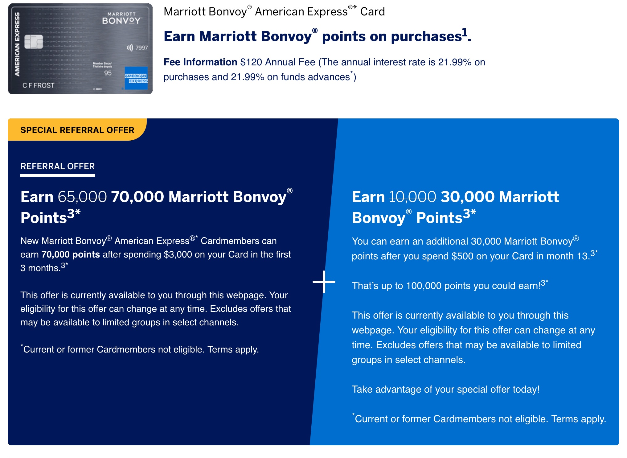 Marriott Bonvoy American Express信用卡:申請成功可獲100,000積分