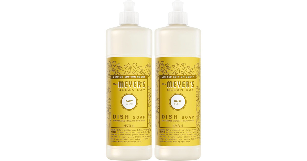 Amazon:MRS MEYERS Liquid Dish Soap (473ml, Pack of 2)只賣$5.80