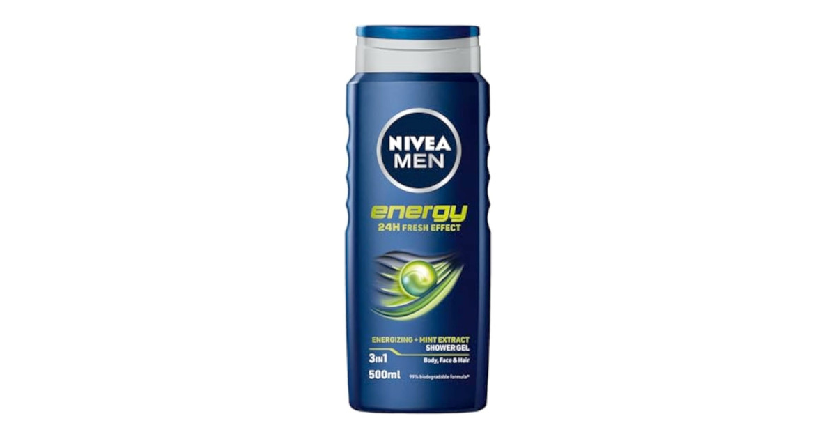 Amazon:NIVEA MEN Energy 3-in-1 Body, Face, Hair Shower Gel(500ml)只賣$3.28