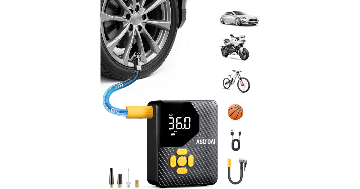 Amazon:AstroAI 150 PSI Cordless Tire Inflator只賣$29.98