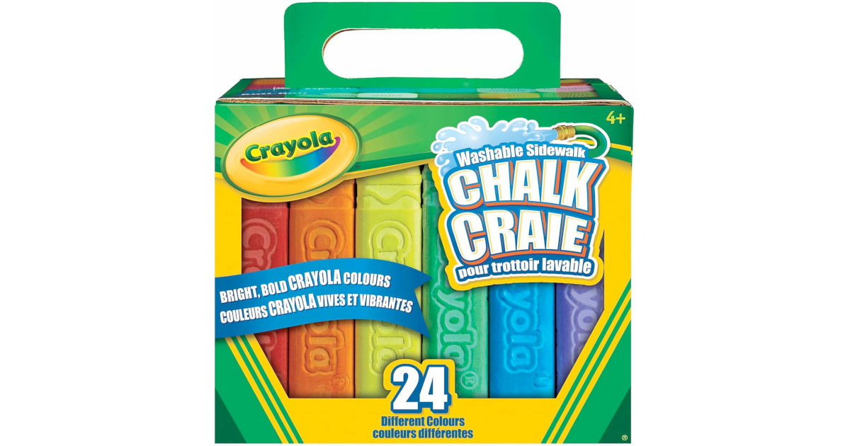 Amazon：Crayola 24-Count Sidewalk Chalk Washable Toy Kit只賣$3.59