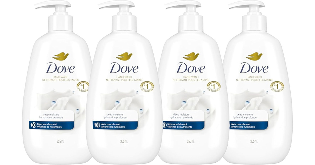 Amazon：Dove Hand Wash (4 x 355ml)只賣$10.54
