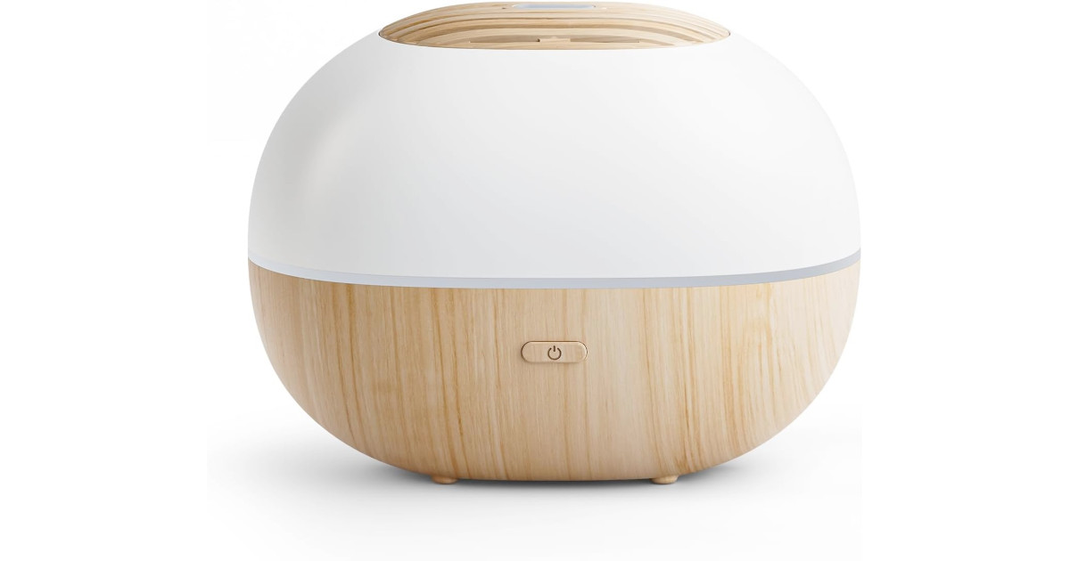 Amazon:Light Wood Grain Oval Aromatherapy Essential Oil Diffuser只賣$11.96