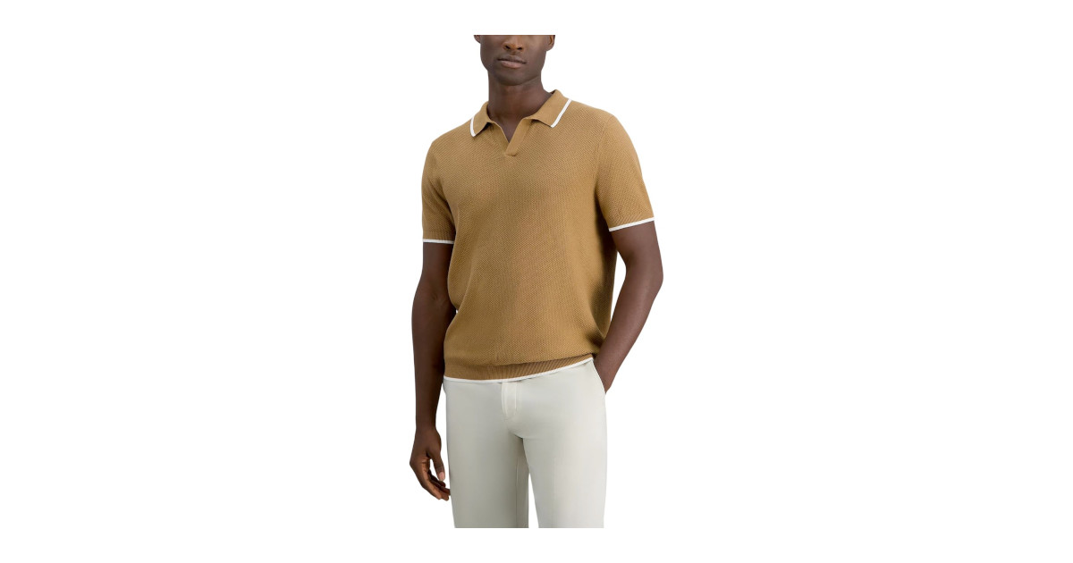 Amazon:Haggar Mens Short Sleeve Popcorn Knit Sweater Polo只賣$5