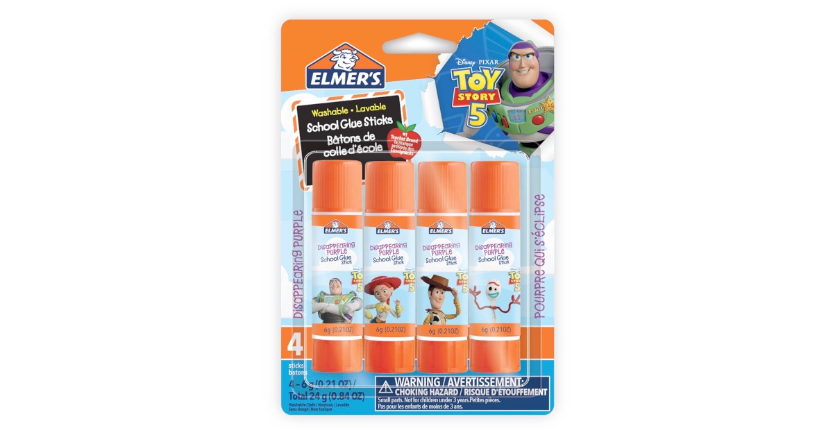 Amazon:Elmer’s Glue Sticks Featuring Toy Story Characters (4 Count)只賣$1.97